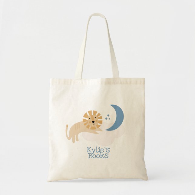 Kids Lion Clouds Library Book  Tote Bag (Front)