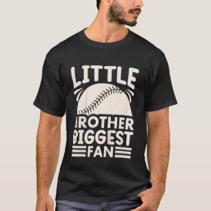 Kids Little Brother Biggest Fan Baseball Season Bo T-Shirt