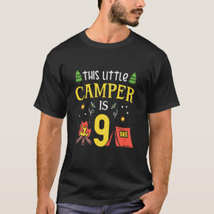 Kids Little Camper 9th Birthday T-Shirt