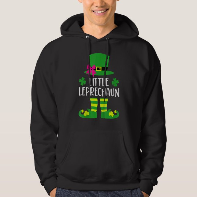 Kids Little Leprechaun With Pink Bow For Girls Hoodie (Front)