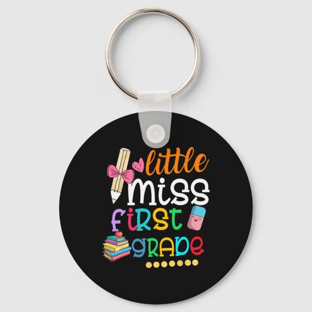 Kids Little Miss First Grade  Back To School 1st G Key Ring (Front)