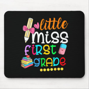 Kids Little Miss First Grade Shirt Back to School Mouse Pad