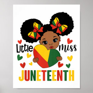 Kids Little Miss Juneteenth Black Girls Magictoddl Poster