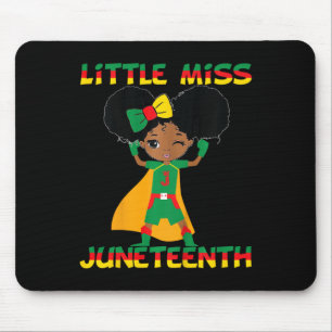 Kids Little Miss Juneteenth Cute Black Girl Melani Mouse Pad