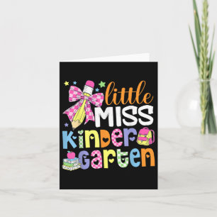 Kids Little Miss Kindergarten Girl Back To School  Card