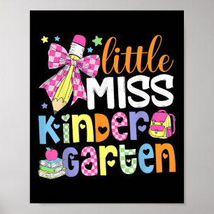 Kids Little Miss Kindergarten Girl Back To School Poster