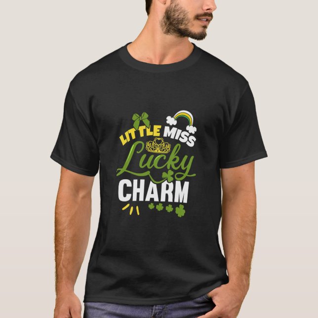 Kids Little Miss Lucky Charm St Patricks Day Toddl T-Shirt (Front)