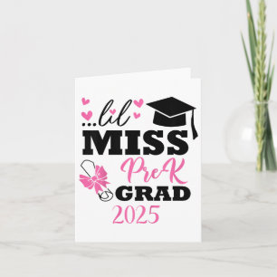 Kids Little Miss Pre-k Grad Preschool Prek Graduat Card