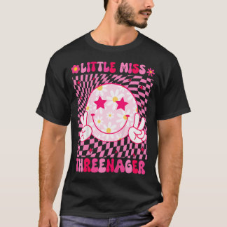 Kids Little Miss Threenager 3Rd Birthday Girl Outf T-Shirt