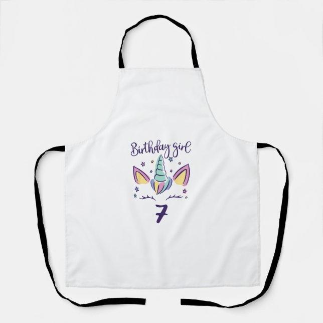 Kids Little Miss Threenager Three 3rd Birthday Gir Apron (Front)