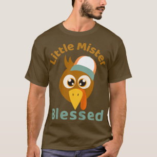 Kids Little Mister Blessed Thanksgiving Turkey Boy T-Shirt