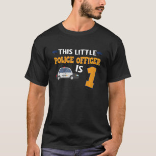 Kids Little Police Officer Is 1 Year Old  Policema T-Shirt