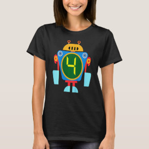 Kids Little Robot Birthday 4th Birthday Technician T-Shirt