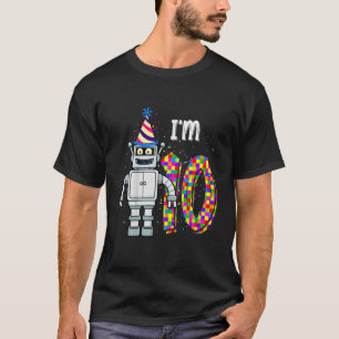 Kids Little Robot I'm 10 Year Old Robotic Science T-Shirt