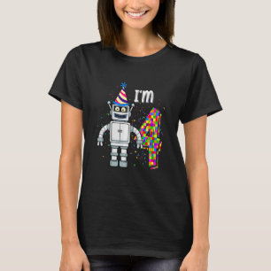 Kids Little Robot I'm 4 Year Old Robotic Science 4 T-Shirt