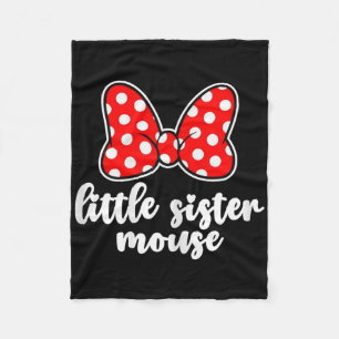 Kids Little Sister Mouse Bow Family Vacation -yout Fleece Blanket