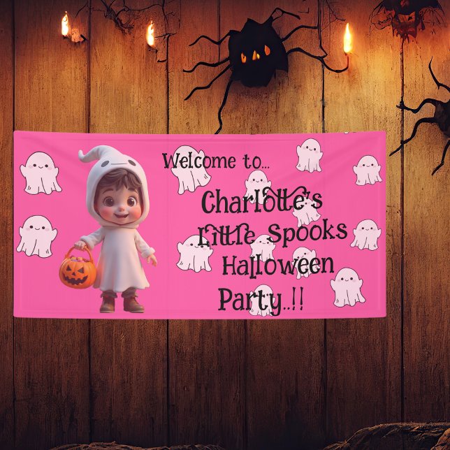Kids Little Spooks Halloween Party Banner (Little Spooks Halloween Party Banner)