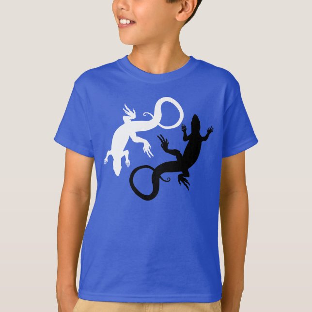 Kid's Lizard T-shirt Cool Organic Lizard Art Shirt (Front)