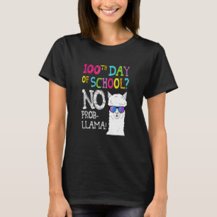Kids Llama Shirt Gifts 100th Day Of School No Prob