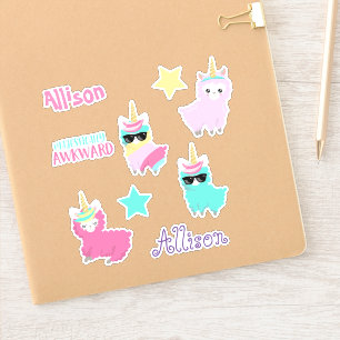 Kids Llama Unicorn Personalised Fun set