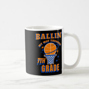 Kids Llin' My Way Through 7th Grade Sketll Sports Coffee Mug