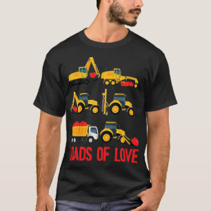 Kids Loads Of Love Valentines Day Cute Heavy Equip T-Shirt