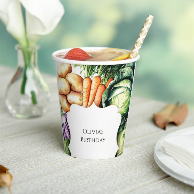 Kids Locally Grown Farmers Market Birthday Paper Cups (Insitu)