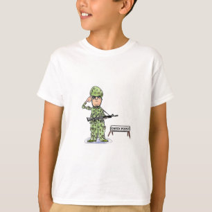KIDS' LONG SLEEVE T-SHIRT - SOLDIER AT CHECK POINT