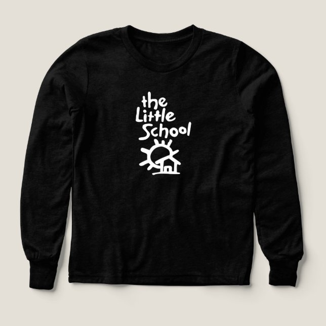 Kids Long-sleeved white logo crew (Design Front)