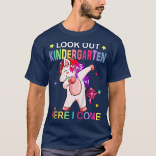 Kids Look Out Kindergarten Here I Come Unicorn bac T-Shirt
