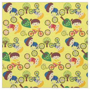 Kids Love Bicycles Fabric
