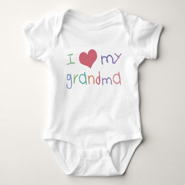 Kids Love Grandma Organic Infant /Creeper Baby Bodysuit (Front)