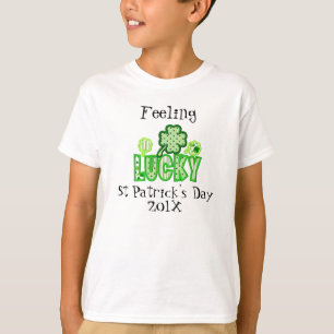 Kids Lucky St Patrick's Day Dated T-Shirt Template