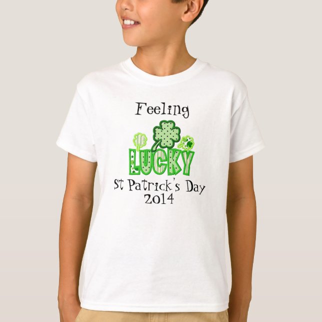 Kids Lucky St Patrick's Day T-Shirt Template (Front)