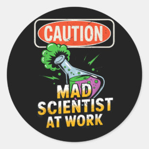 Kids Mad Scientist Chemistry Halloween Science Classic Round Sticker