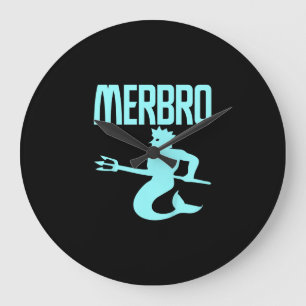 Kids Majestic Merbro Swimming Merman Design Large Clock