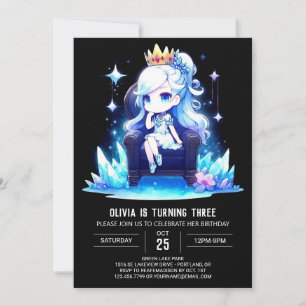 Kids Majestic Princess Birthday Invitation