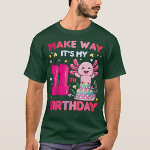 Kids Make way it's my 11th birthday cute Axolotl B T-Shirt