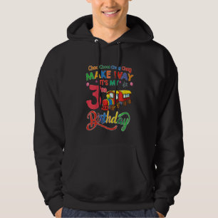 Kids Make Way It's My 3rd Birthday Train Birthday Hoodie