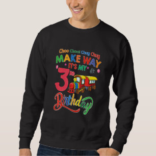 Kids Make Way It's My 3rd Birthday Train Birthday Sweatshirt
