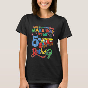 Kids Make Way It's My 5th Birthday Train Birthday T-Shirt
