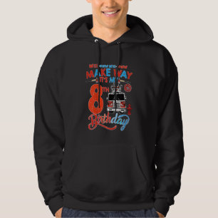 Kids Make Way It's My 8th Birthday Firefighter Bir Hoodie
