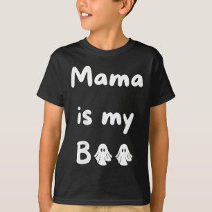 Kids Mama Is My Boo Halloween Ghost Kids School Fa T-Shirt