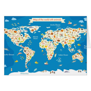 Kids Map of the World With Animals