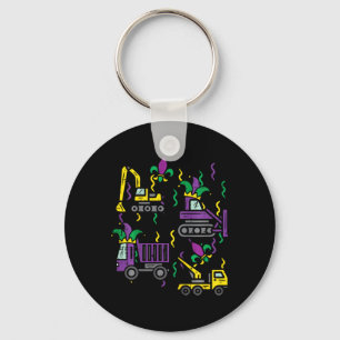 Kids Mardi Gras Construction Truck Cute Vehicle Bo Key Ring
