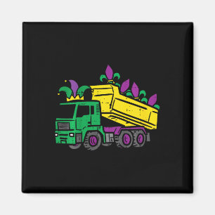 Kids Mardi Gras Dump Truck Cute Construction Boys Magnet