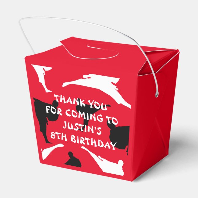 Kid's martial arts karate Birthday party favour bo Favour Box (Back Side)