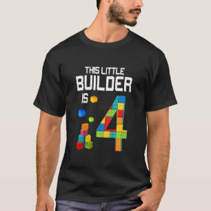 Kids Master Builder 4th Birthday Boy 4 Year Old Bu T-Shirt