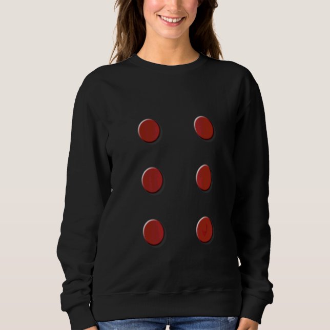 Kids Master Builder Costume Dark Red Building Bloc Sweatshirt (Front)