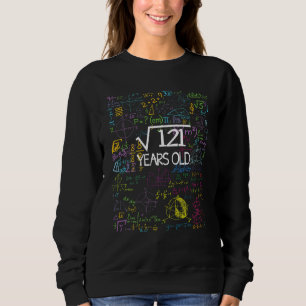 Kids Math Student 11th Birthday 11 Years Old Squar Sweatshirt